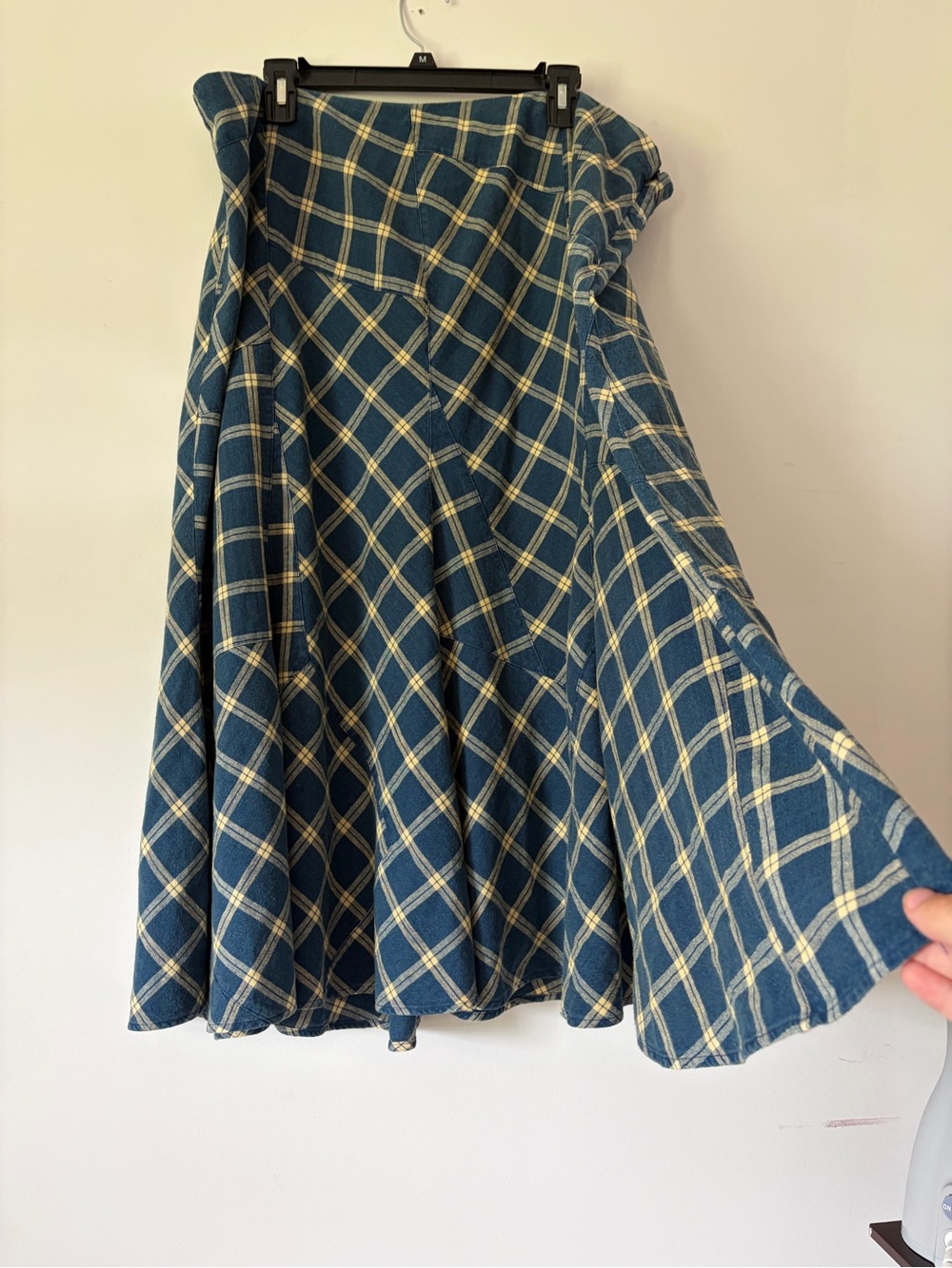Vintage Lauren Ralph Lauren plaid linen blend midi skirt 18W flowy cottagecore